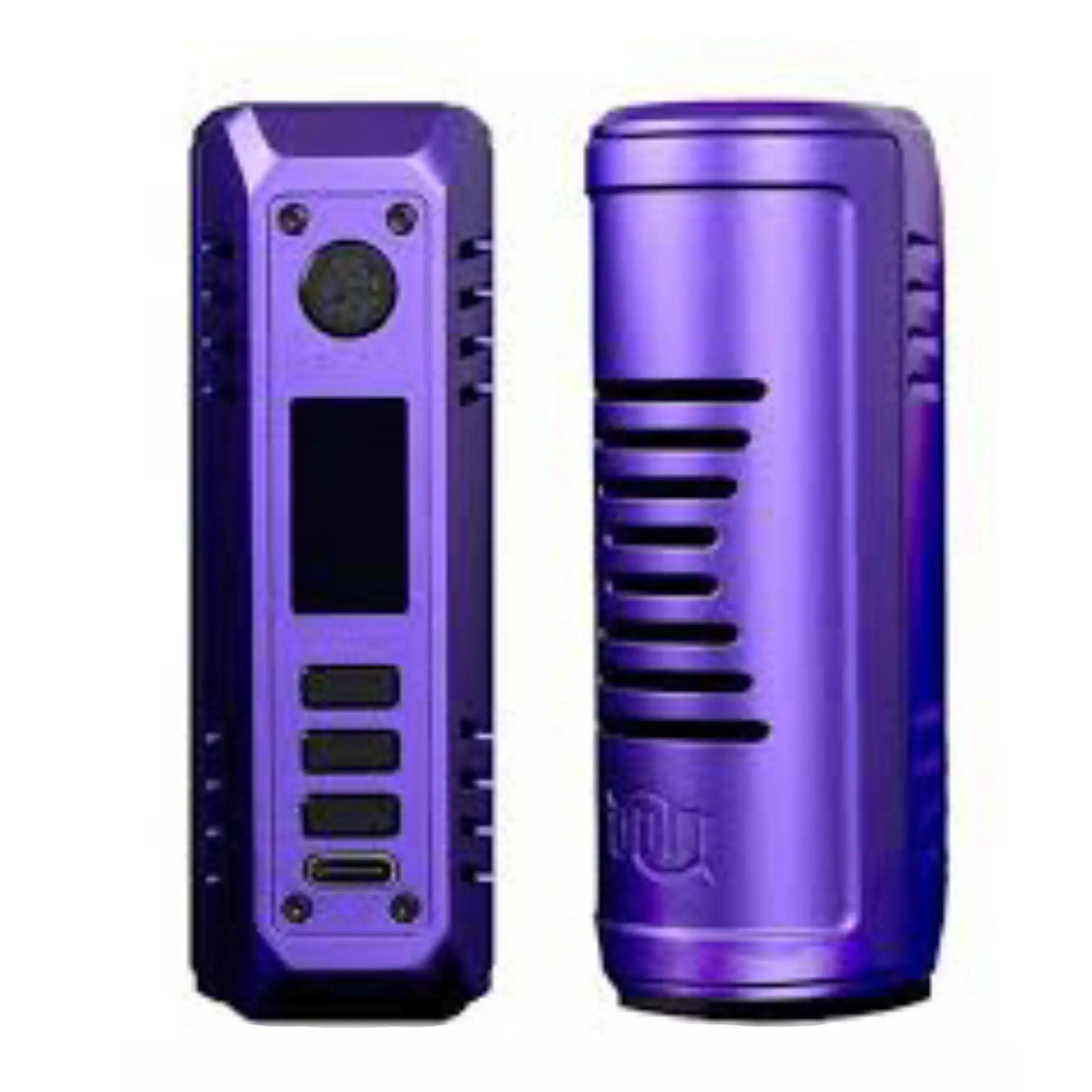 Odin Mini V2 vape mod by Vaperz Cloud, Dovpo, and Vaping Bogan in purple color, featuring a compact design.