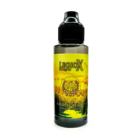 Amalfi Lemon - Shortfill & Longfill E-Liquid bottle with vibrant yellow label and black cap.