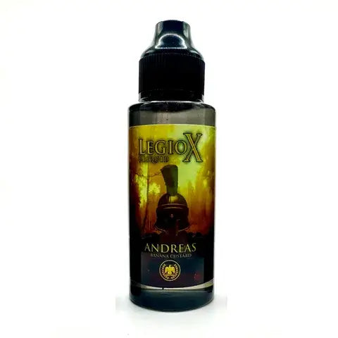 Andreas Banana Custard E-Liquid by LegioX in 100ml bottle, UK Made Vape Juice.