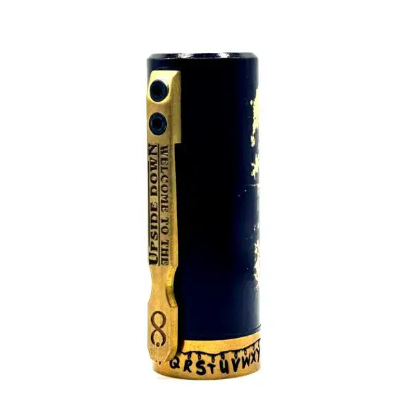 Special Edition Upside Down Hydra 21700 Mech Tube by Infinite Modz, Stranger Things inspired design, unique etching and coating.