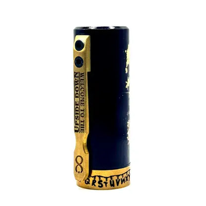 Special Edition Upside Down Hydra 21700 Mech Tube by Infinite Modz, Stranger Things inspired design, unique etching and coating.