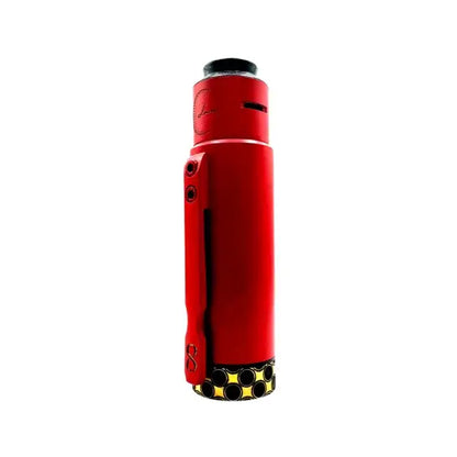 "Hydra 21700 Mech Tube Mod by Infinite Modz in red with unique design, available in 25mm or 28mm diameter, exclusive to LegioX"