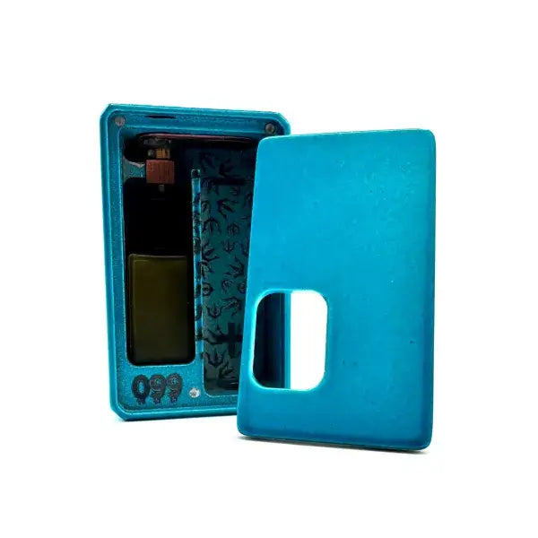 Blue Magnus 21700 Mech Squonk Mod by Infinite Modz showcasing open panel view.