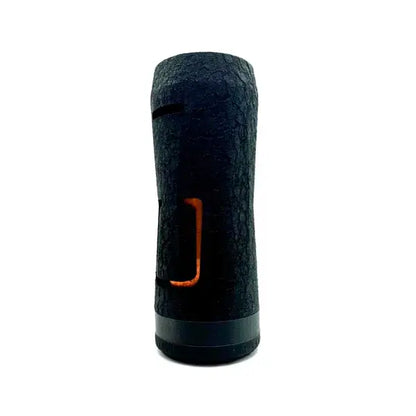 Black Orion 28mm Mech Vape Tube by Infinite Modz, 21700 compatible, handmade design, side view.