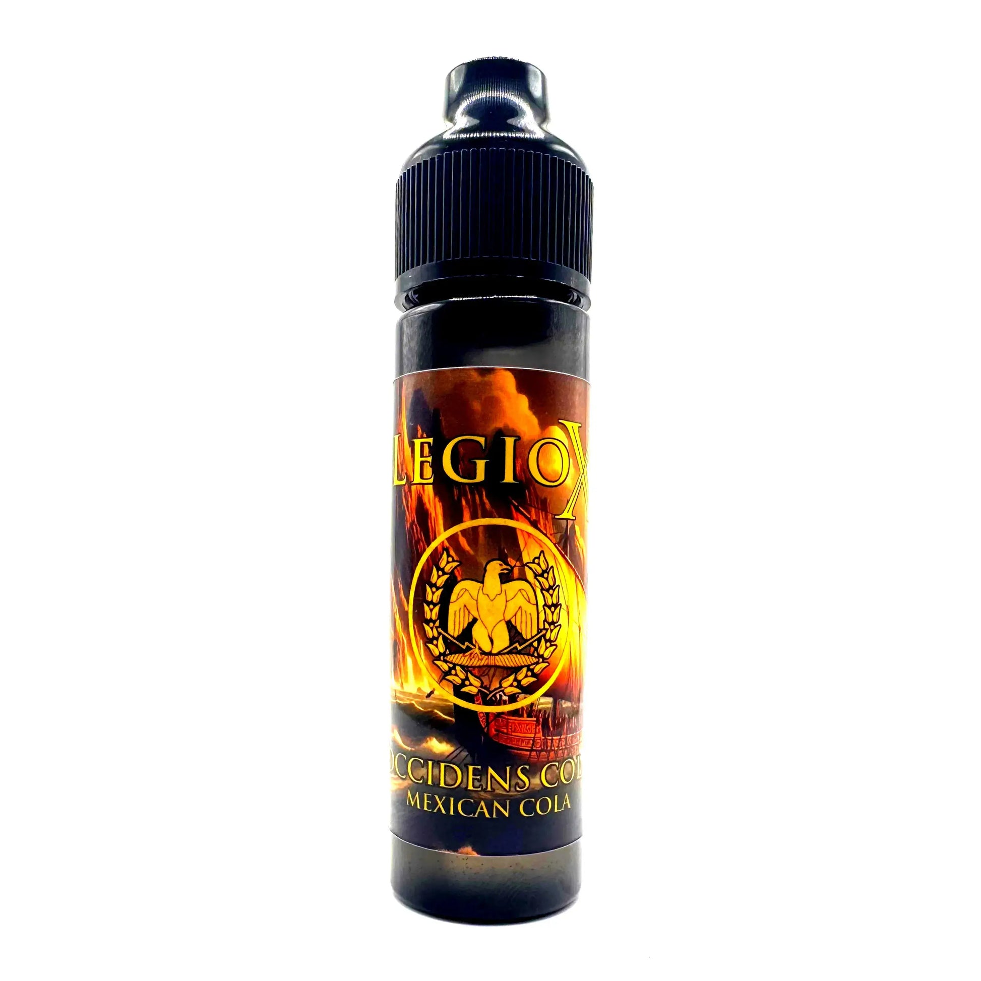 Occidens Cola E-Liquid bottle featuring a vibrant design and label showcasing Mexican cola flavor.