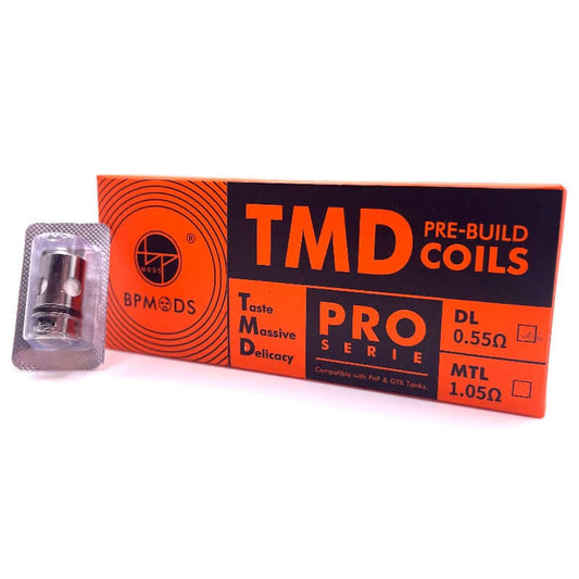 TMD Coils by BP Mods. 0.55ohm Resistance. For BP Mods and Dovpo devices using push to fit coils. LegioX Vape.